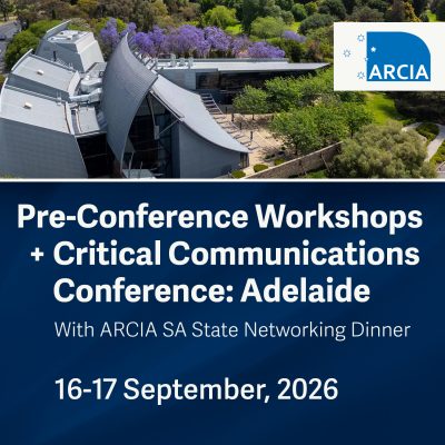 Pre-Conference Workshops + Critical Communications Conference: Adelaide 16 - 17 September, 2026
